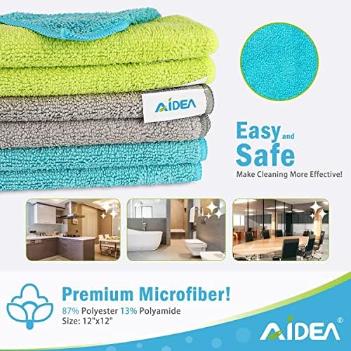 AIDEA Microfibre Cleaning Cloths Pack of 100, Multifunctional Reusable Microfibre Cleaning Towels, Lint Free Streak Free Washable Cloth Duster for House, Kitchen, Car, Motorbike, Windows 30 x30 cm - Image 2