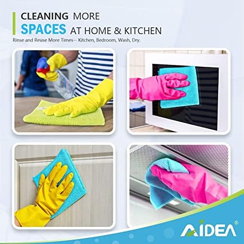 AIDEA Microfibre Cleaning Cloths Pack of 100, Multifunctional Reusable Microfibre Cleaning Towels, Lint Free Streak Free Washable Cloth Duster for House, Kitchen, Car, Motorbike, Windows 30 x30 cm - Image 7
