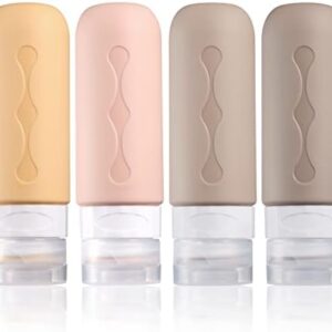 Gemice Travel Bottles for Toiletries Tsa Approved Travel Size Containers BPA Free Leak Proof Travel Tubs Refillable Liquid Travel Accessories for Cometic Shampoo and Lotion Soap, Apricot