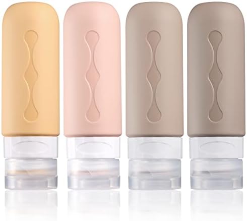 Gemice Travel Bottles for Toiletries Tsa Approved Travel Size Containers BPA Free Leak Proof Travel Tubs Refillable Liquid Travel Accessories for Cometic Shampoo and Lotion Soap, Apricot