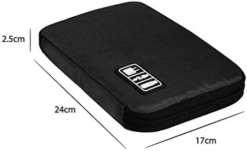 OrgaWise Accessories Bag Travel Electronics Organiser Case for Power Bank, Charging Cable,Tablet, ect (Black) - Image 7