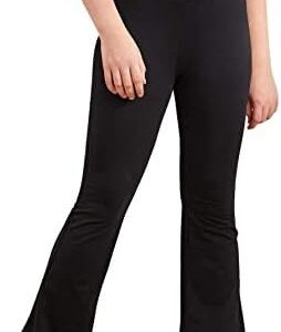 Girl's Leggings Cross High Waisted Flare Pants Yoga Bootcut Pants Solid Color Full Length Bell Bottoms