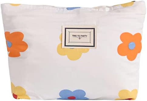 LYDZTION Flower Makeup Bag Cosmetic Bag for Women,Large Capacity Canvas Makeup Bags Travel Toiletry Bag Accessories Organizer