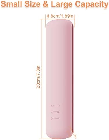 FERYES Travel Makeup Brush Holder, Silicon Trendy and Portable Cosmetic Face Brushes Holder, Soft and Sleek Makeup Tools Organizer for Travel- Pink - Image 7