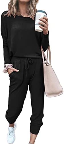 PRETTYGARDEN Women's Two Piece Outfit Long Sleeve Crewneck Pullover Tops And Long Pants Tracksuit
