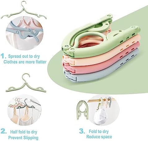 Portable Travel Hangers, Portable Clothes Hangers Save Space, 16 PCS Folding Plastic Clothes Hanger Multifunction Travel Accessories for Holiday Camping and Home Travel Outdoor Camping - Image 4