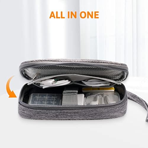 OrgaWise Accessories Bag Travel Electronics Organiser Cables Case for Power Bank, Charging Cable, Power Bank,Tablet, ect (S-Grey) - Image 4