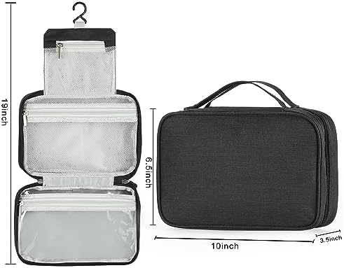 Hanging Toiletry Bag, Etercycle Portable Travel Toiletry Bags for Women Men, Waterproof Make up Wash Bag with Hook and Handle for Gym, Shower and Cosmetics(Black) - Image 2