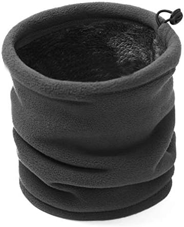 TAGVO Winter Fleece Neck Warmer, Soft Double Layer Fleece Thick Thermal Neck Gaiter Elastic Multifunctional Scarf Windproof Skiing Neck Tube Ear Warmer Balaclava Hood Unisex for Outdoor Sports