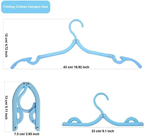 Portable Travel Hangers, Portable Clothes Hangers Save Space, 16 PCS Folding Plastic Clothes Hanger Multifunction Travel Accessories for Holiday Camping and Home Travel Outdoor Camping - Image 2