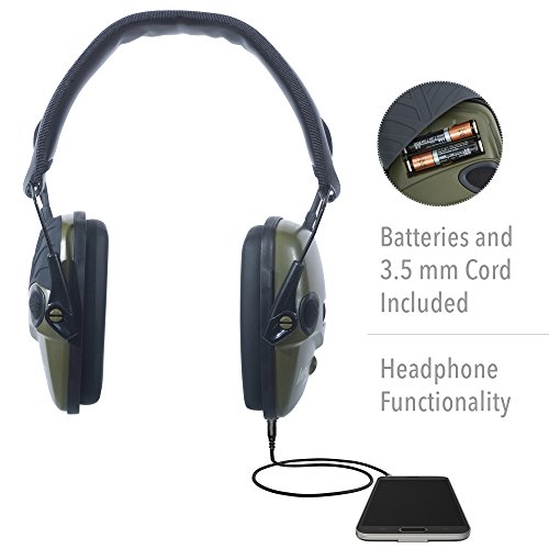 Howard Leight by Honeywell 1013530 Impact Sport Sound Amplification Electronic Shooting Earmuff, Classic Green - Image 7