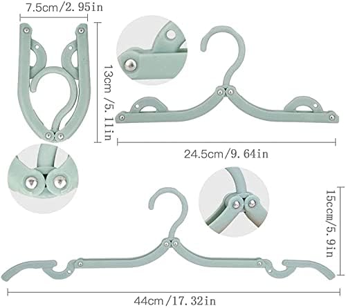 Mivyy Portable Travel Hangers, Folding Plastic Clothes Hanger Save Space, Multifunction Travel Accessories for Holiday Camping, Indoor, and Outdoor Use (12pcs), L - Image 2