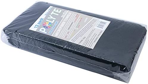 Polyte Premium Microfiber Cleaning Towel, 40 x 40 cm, 12 Pack (Black) - Image 6