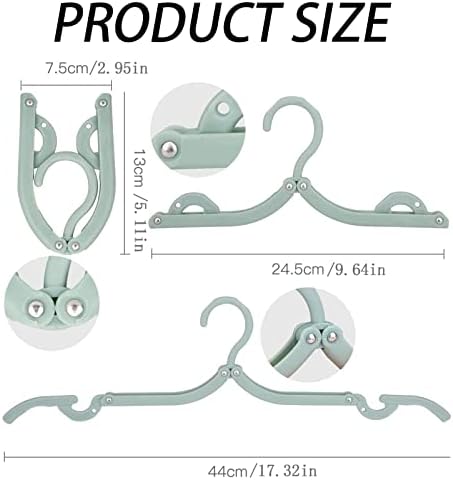 Portable Travel Hangers, 12 PCS Portable Folding Plastic Clothes Coat Hangers, Magic Folding Coat Racks Multifunction Travel Accessories for Home Travel Outdoor Camping, 4 Colors - Image 3