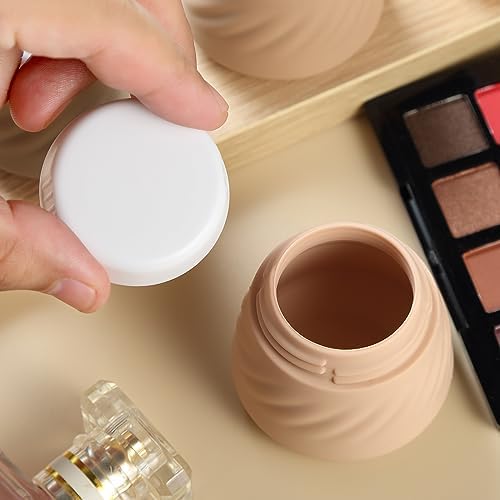Gemice Travel Containers for Toiletries, Silicone Cream Jars TSA Approved Travel Size Containers Leak-proof Travel Accessories with Lid for Cosmetic Makeup Face Body Hand Cream (4 Pack) - Image 3