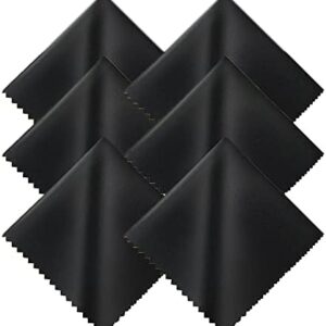 6pcs Glasses Cleaning Cloth Microfiber Glasses Cleaning Cloths Screen Cleaner Cloths for Glasses, Screens, Tablets, Glasses (15 x 18 cm) (Black)