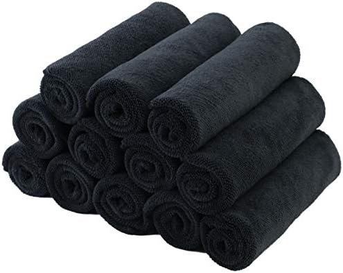 Polyte Premium Microfiber Cleaning Towel, 40 x 40 cm, 12 Pack (Black) - Image 5