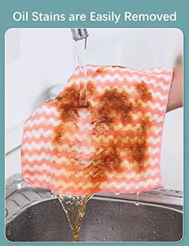 Microfibre Cleaning Rag, 10 Pack Microfiber Cleaning Cloth, Super Absorbent Reusable Cleaning Towels, Multipurpose Coral Fleece Cleaning Cloth for Living Room Car Window Bathroom Kitchen 28×28cm - Image 3