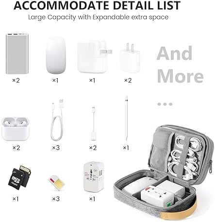 Travelkin Electronic Organizer Travel Case, Travel Cable Organizer Bag for Travel Essentials Double Layers Travel Cord Tech Organizer Case for Cable, Charger, Phone, SD Card, Earphone, USB Drives - Image 4