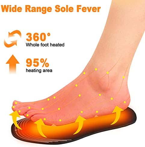 Heated Insoles, USB Heated Shoes Outdoor Sports Feet Warmer for Men and Women Winter Hunting Ski Fishing Hiking Electric Heated Foot Warmer Insole Black Size 8-11/41-45 - Image 2