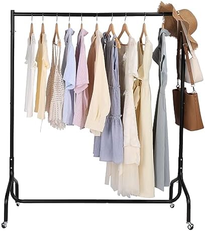 dosleeps Clothes Rails 4FT Clothing Rail on Wheels Metal Heavy Duty Carment Hanging Rack Coat Display Stand For Bedroom, Living Room (4ft)