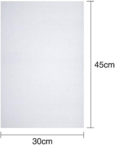 Pllieay 4 Pieces 14 Count Reserve Aida Cloth White Cross Stitch Cloth 45 x 30 cm Cotton Aida Fabric for Embroidery - Image 3