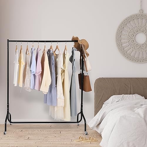 dosleeps Clothes Rails 4FT Clothing Rail on Wheels Metal Heavy Duty Carment Hanging Rack Coat Display Stand For Bedroom, Living Room (4ft) - Image 3