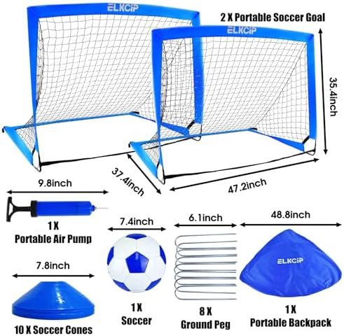 Kids Soccer Goals for Backyard, 2 of 4' x 3' Portable Soccer Nets Training Equipment, Pop Up Soccer Net for Youth Outdoor Sports Games - Image 2