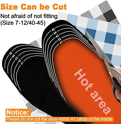 Heated Insoles, USB Heated Shoes Outdoor Sports Feet Warmer for Men and Women Winter Hunting Ski Fishing Hiking Electric Heated Foot Warmer Insole Black Size 8-11/41-45 - Image 5