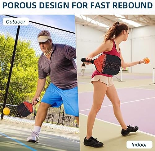 Touyinger Pickleball Paddles, Set of 4 Pickleball Racket with Fiberglass Surface PickleBall Set with 4 Balls Equipment and Portable Bag, Indoor & Outdoor Pickleball Sports for Men Women - Image 5