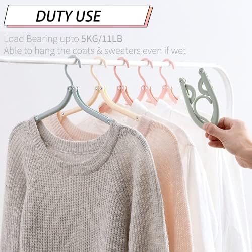 Portable Travel Hangers, 12 PCS Portable Folding Plastic Clothes Coat Hangers, Magic Folding Coat Racks Multifunction Travel Accessories for Home Travel Outdoor Camping, 4 Colors - Image 7