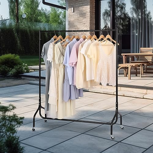 dosleeps Clothes Rails 4FT Clothing Rail on Wheels Metal Heavy Duty Carment Hanging Rack Coat Display Stand For Bedroom, Living Room (4ft) - Image 7
