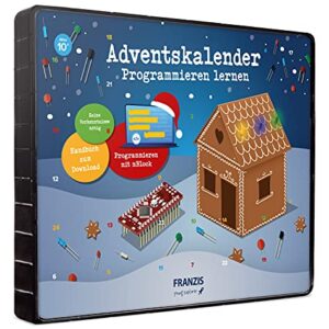 Franzis 67344-2 Advent Calendar Learn to Program, 24 Exciting Electronic Projects, for Children from 10 Years, Colourful