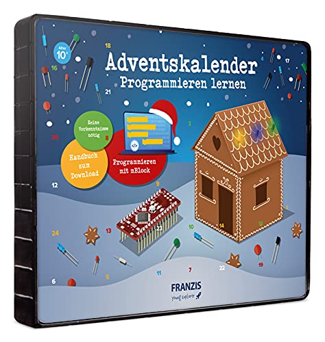 Franzis 67344-2 Advent Calendar Learn to Program, 24 Exciting Electronic Projects, for Children from 10 Years, Colourful