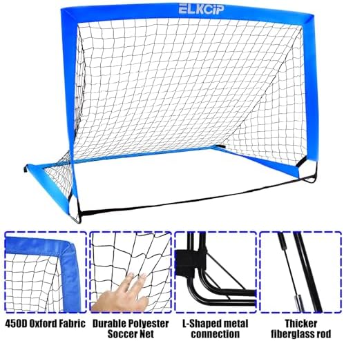 Kids Soccer Goals for Backyard, 2 of 4' x 3' Portable Soccer Nets Training Equipment, Pop Up Soccer Net for Youth Outdoor Sports Games - Image 3