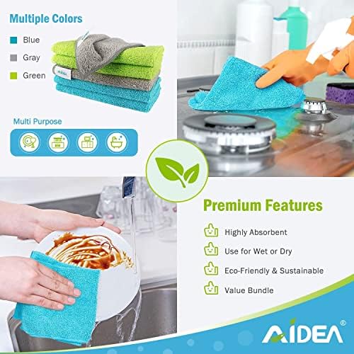 AIDEA Microfibre Cleaning Cloths Pack of 100, Multifunctional Reusable Microfibre Cleaning Towels, Lint Free Streak Free Washable Cloth Duster for House, Kitchen, Car, Motorbike, Windows 30 x30 cm - Image 6