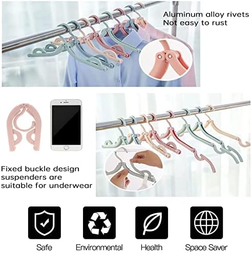 Portable Travel Hangers, 12 PCS Portable Folding Plastic Clothes Coat Hangers, Magic Folding Coat Racks Multifunction Travel Accessories for Home Travel Outdoor Camping, 4 Colors - Image 4