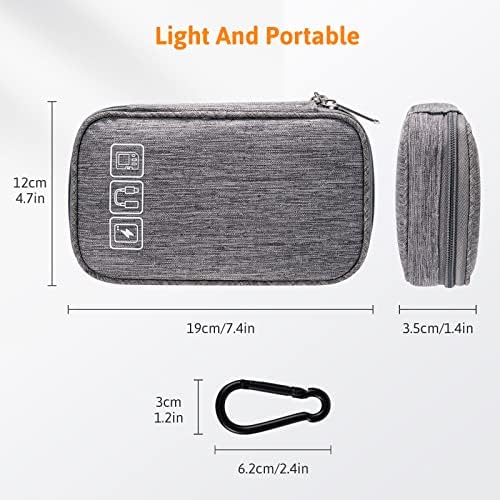 OrgaWise Accessories Bag Travel Electronics Organiser Cables Case for Power Bank, Charging Cable, Power Bank,Tablet, ect (S-Grey) - Image 2