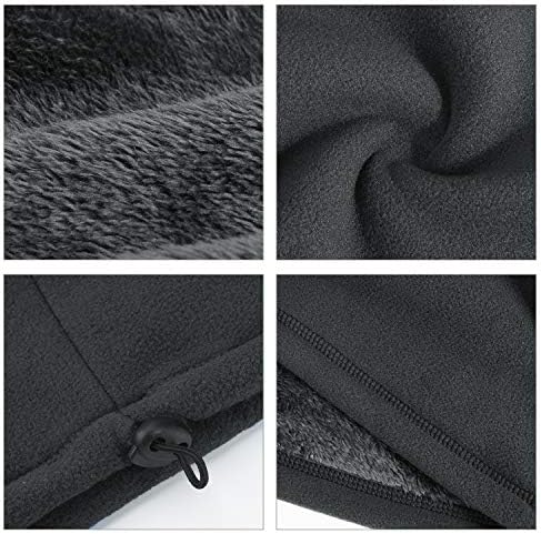 TAGVO Winter Fleece Neck Warmer, Soft Double Layer Fleece Thick Thermal Neck Gaiter Elastic Multifunctional Scarf Windproof Skiing Neck Tube Ear Warmer Balaclava Hood Unisex for Outdoor Sports - Image 4