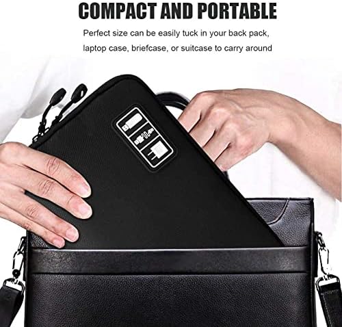 OrgaWise Accessories Bag Travel Electronics Organiser Case for Power Bank, Charging Cable,Tablet, ect (Black) - Image 5