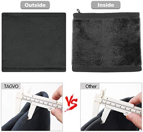 TAGVO Winter Fleece Neck Warmer, Soft Double Layer Fleece Thick Thermal Neck Gaiter Elastic Multifunctional Scarf Windproof Skiing Neck Tube Ear Warmer Balaclava Hood Unisex for Outdoor Sports - Image 6