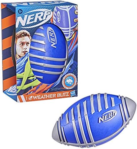 Nerf Weather Blitz Foam Football For All-Weather Play -- Easy-To-Hold Grips – Great For Indoor and Outdoor Games -- Silver - Image 4