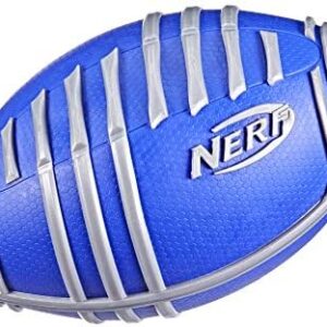 Nerf Weather Blitz Foam Football For All-Weather Play -- Easy-To-Hold Grips – Great For Indoor and Outdoor Games -- Silver