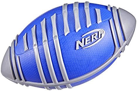 Nerf Weather Blitz Foam Football For All-Weather Play -- Easy-To-Hold Grips – Great For Indoor and Outdoor Games -- Silver