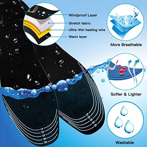 Heated Insoles, USB Heated Shoes Outdoor Sports Feet Warmer for Men and Women Winter Hunting Ski Fishing Hiking Electric Heated Foot Warmer Insole Black Size 8-11/41-45 - Image 4