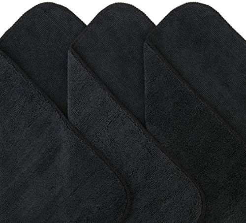 Polyte Premium Microfiber Cleaning Towel, 40 x 40 cm, 12 Pack (Black) - Image 2