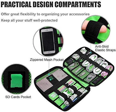 OrgaWise Accessories Bag Travel Electronics Organiser Case for Power Bank, Charging Cable,Tablet, ect (Black) - Image 4