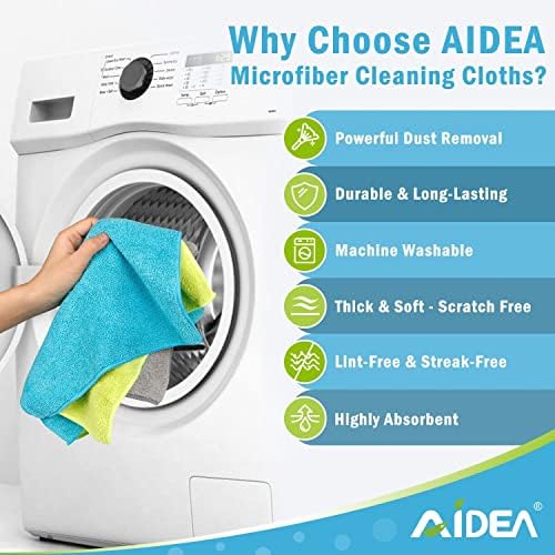 AIDEA Microfibre Cleaning Cloths Pack of 100, Multifunctional Reusable Microfibre Cleaning Towels, Lint Free Streak Free Washable Cloth Duster for House, Kitchen, Car, Motorbike, Windows 30 x30 cm - Image 3