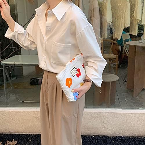 LYDZTION Flower Makeup Bag Cosmetic Bag for Women,Large Capacity Canvas Makeup Bags Travel Toiletry Bag Accessories Organizer - Image 4