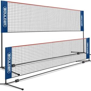 Boulder Sports Badminton Net Set - Portable Tennis, Pickleball and Volleyball Net with Poles - Outdoor Badminton Garden Games Set for Kids & Adults